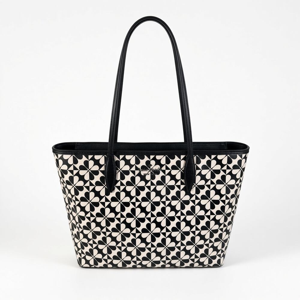 Kate Spade New York Hollie Spade Clover Geo Large Tote Leather Handbag